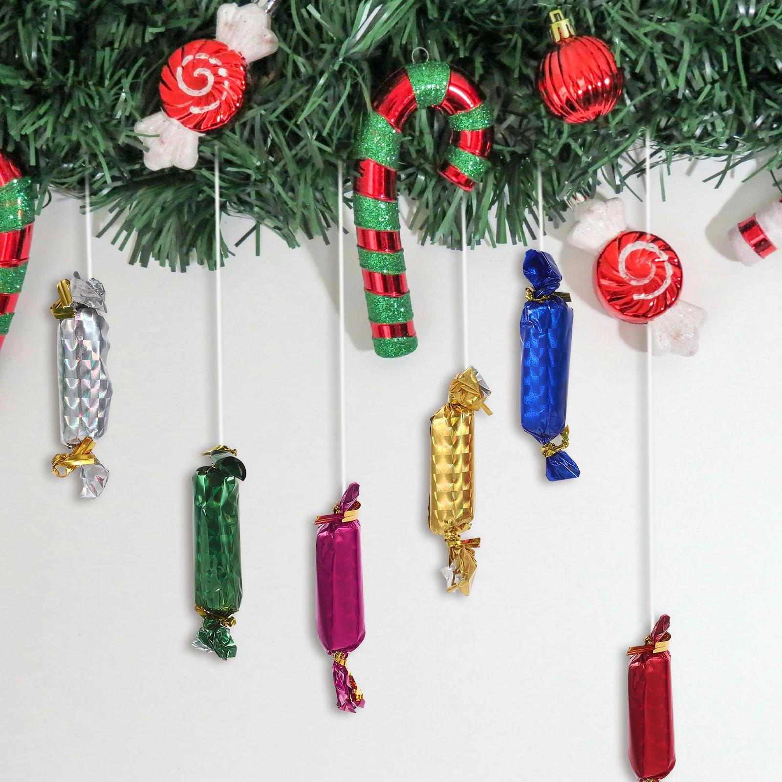 

48pcs Christmas naments 7 Christmas Fake 5cm Plastic Foam Hanging Decor for Mini Trees Packages Crafts Party