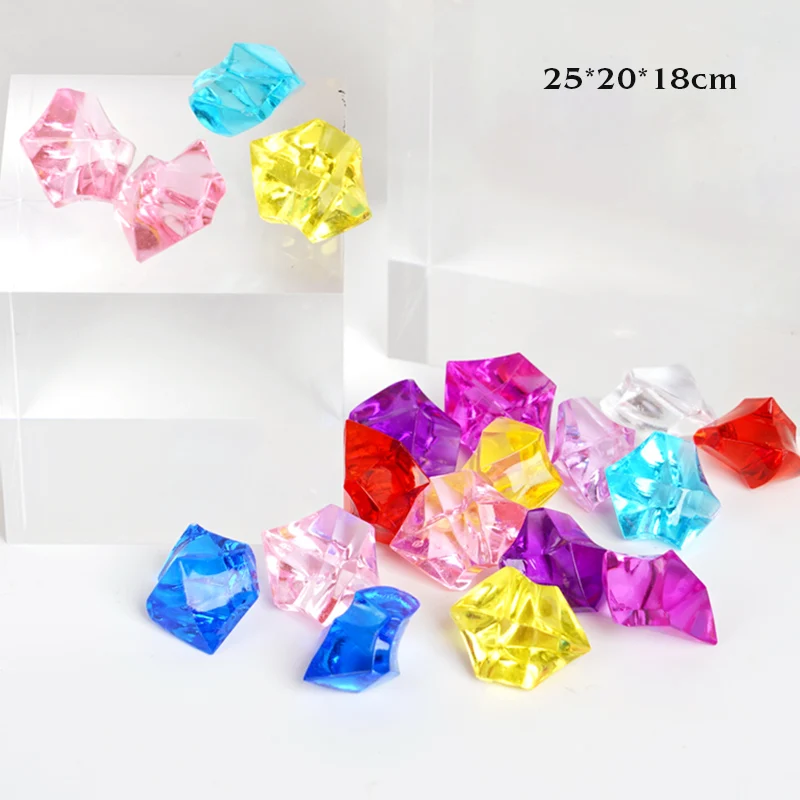 20/50pcs Acrylic Crystal Gem 18x25mm Stone Crushed Ice Rocks Aquarium Colorful Stone Fish Tank Vase Landscaping Decoration