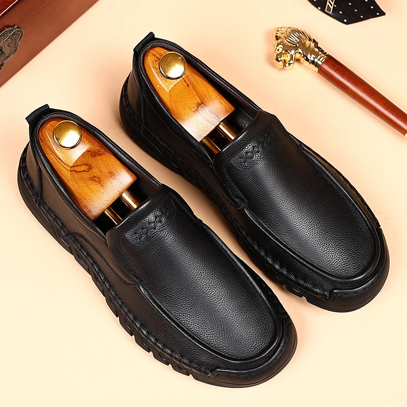 عالية الجودة مصمم البقرة أحذية جلدية بدون كعب للرجال لينة سوليد الرجال فستان أحذية موضة بلون أحذية قيادة عادية للرجال