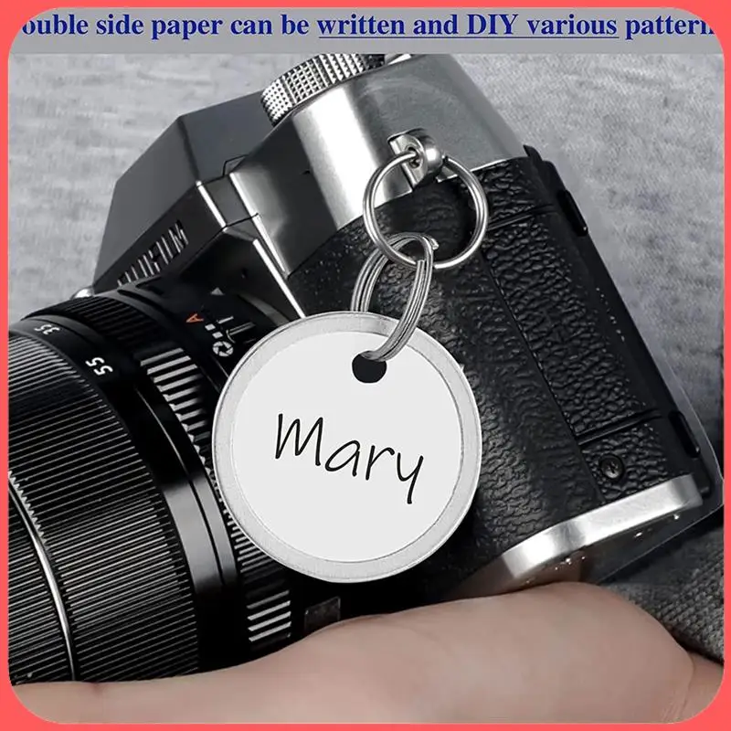 

AA89-150 Pieses Metal Rim Tags Key Tags 1.57 Inch Round Paper Tags With Metal Rings For Car Keys And Door Keys