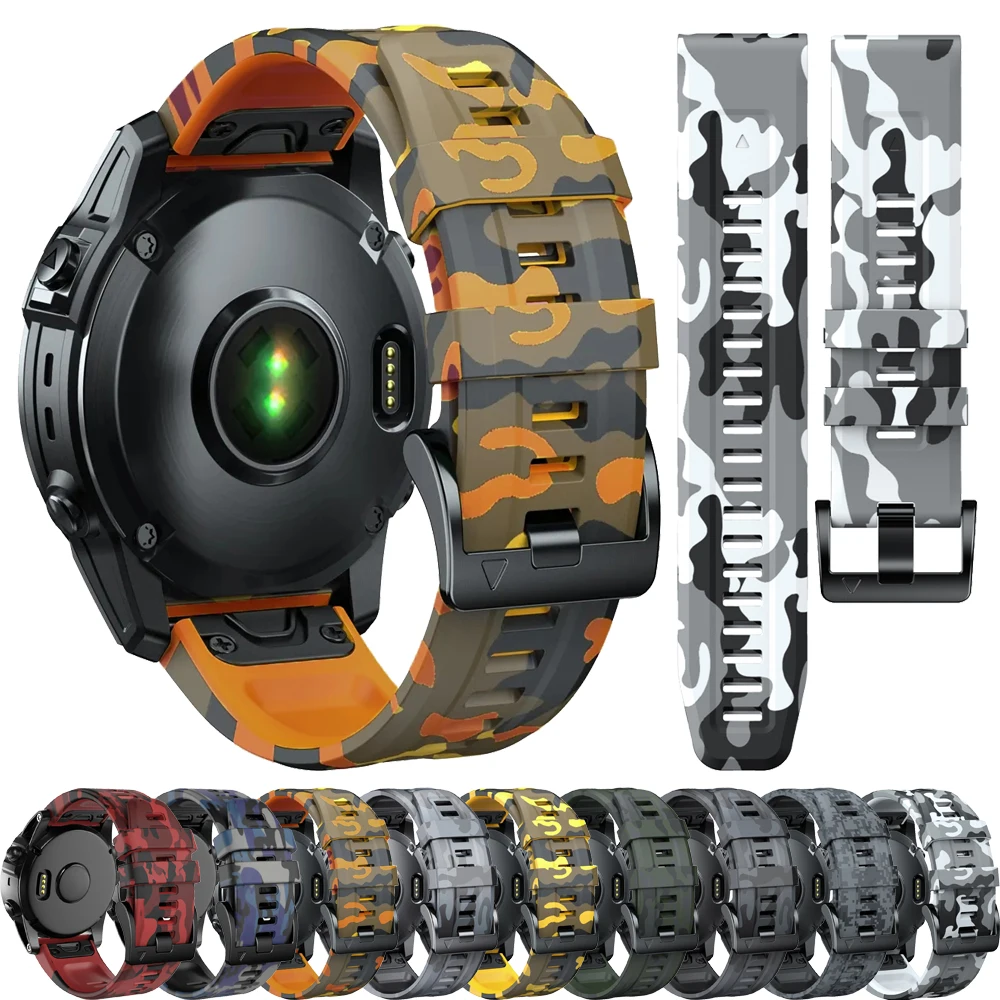 

Sport Silicone Strap QuickFit 22mm 26mm For Garmin Fenix E 8 47mm 51mm 7 7X 6 6X 5 5X Plus/Epix Pro Gen 2/Enduro 3 Camo Band