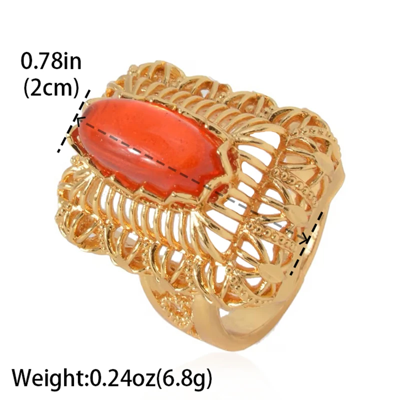 ZEA Dear Jewelry Natural Stone Rings For Women 18K Gold Plated Copper Finger Ring 2024 Trending New Dubai African Gifts