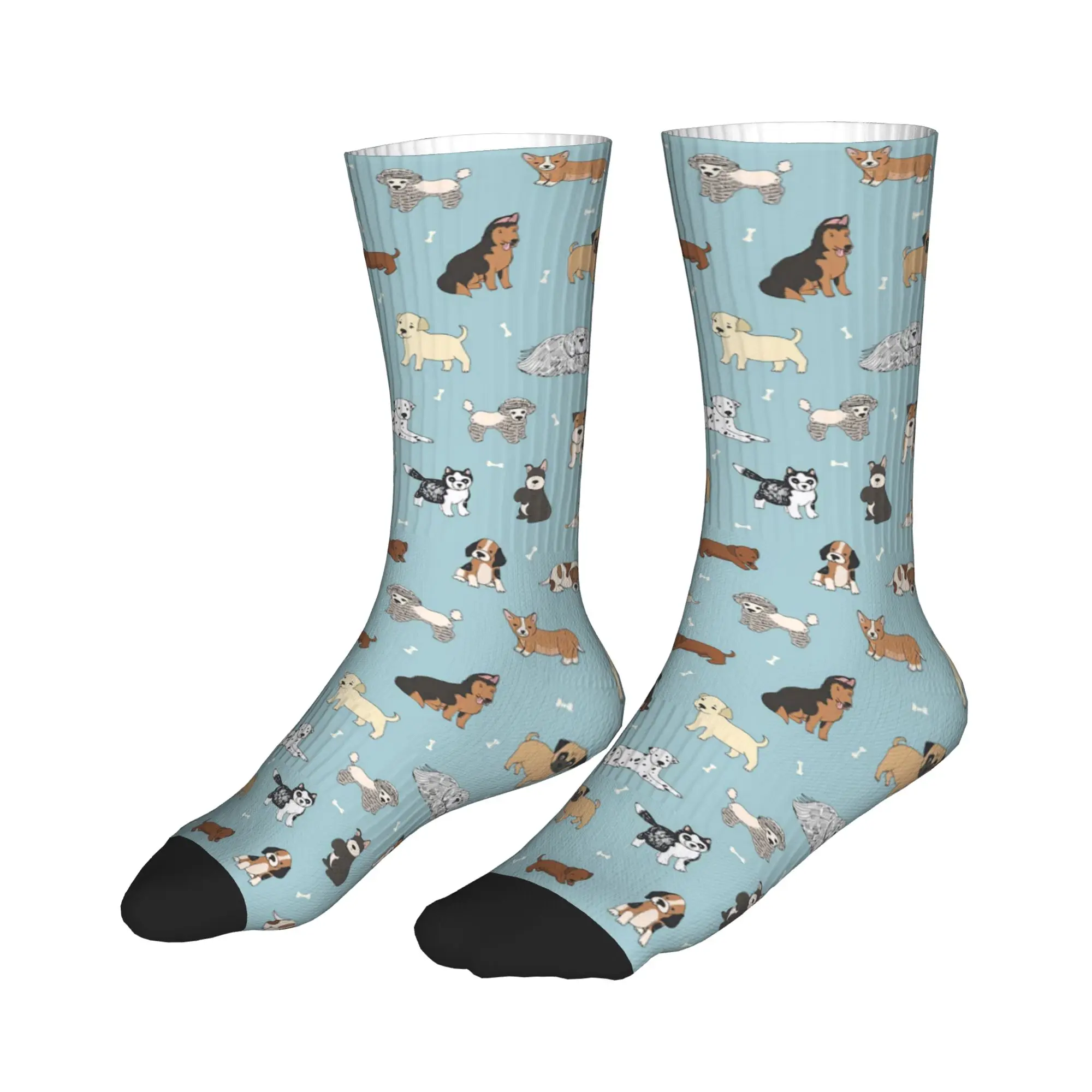 

All Seasons Stockings puppy dog Sport Socks Fashion Middle Tube Socks for Men Women Christmas Gifts