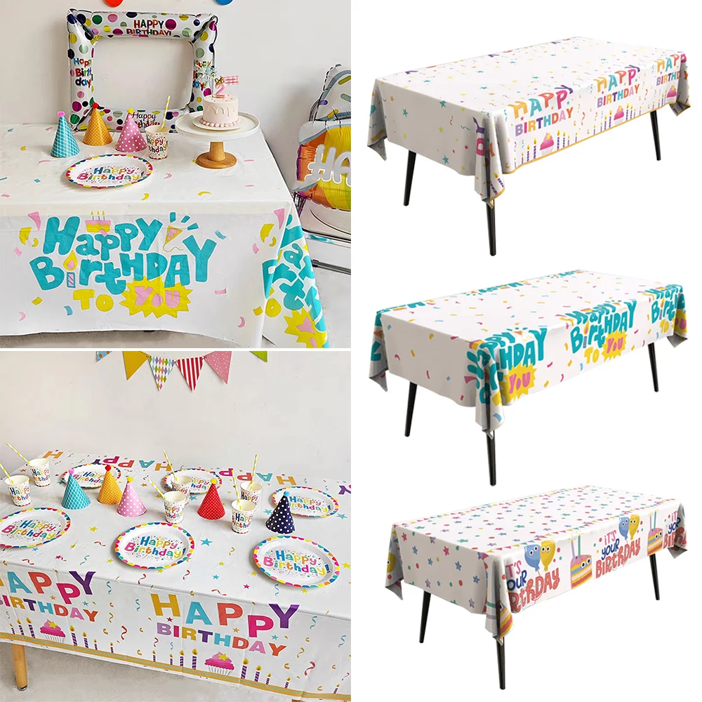 Oil Proof PE Disposable Table Cloths Cartoon Waterproof Tablecloths Birthday Tablecloths Birthday Decorations Party Supplies