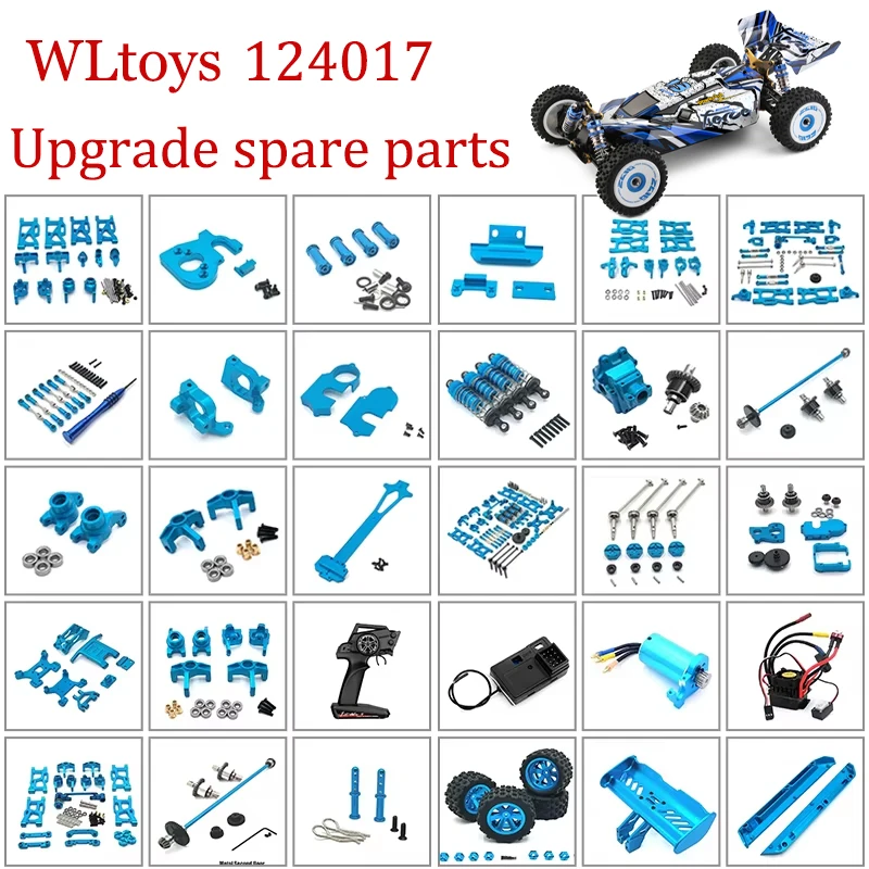 Wltoys 124016 124017 124019  RC Car Upgrade Metal Retrofit Tie Rod Tail Column Housing Motor Gear Dog Bone Differential Parts