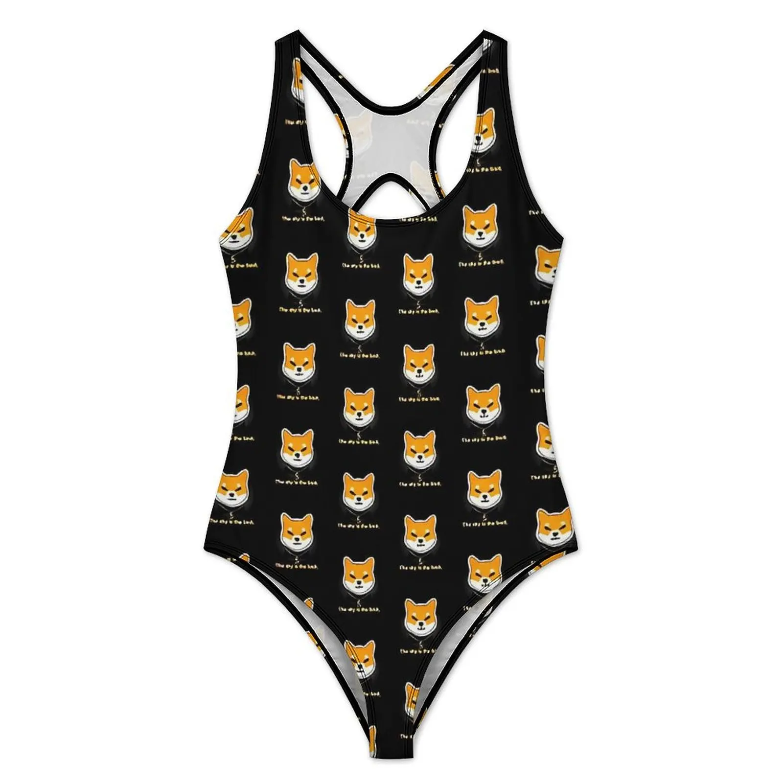 Cartoon Shiba Coin Swimsuit Sexy  Ladies Swimwear One Piece Elegant Swimsuits Holiday Surf Push Up Hollow Out Bathing Suits