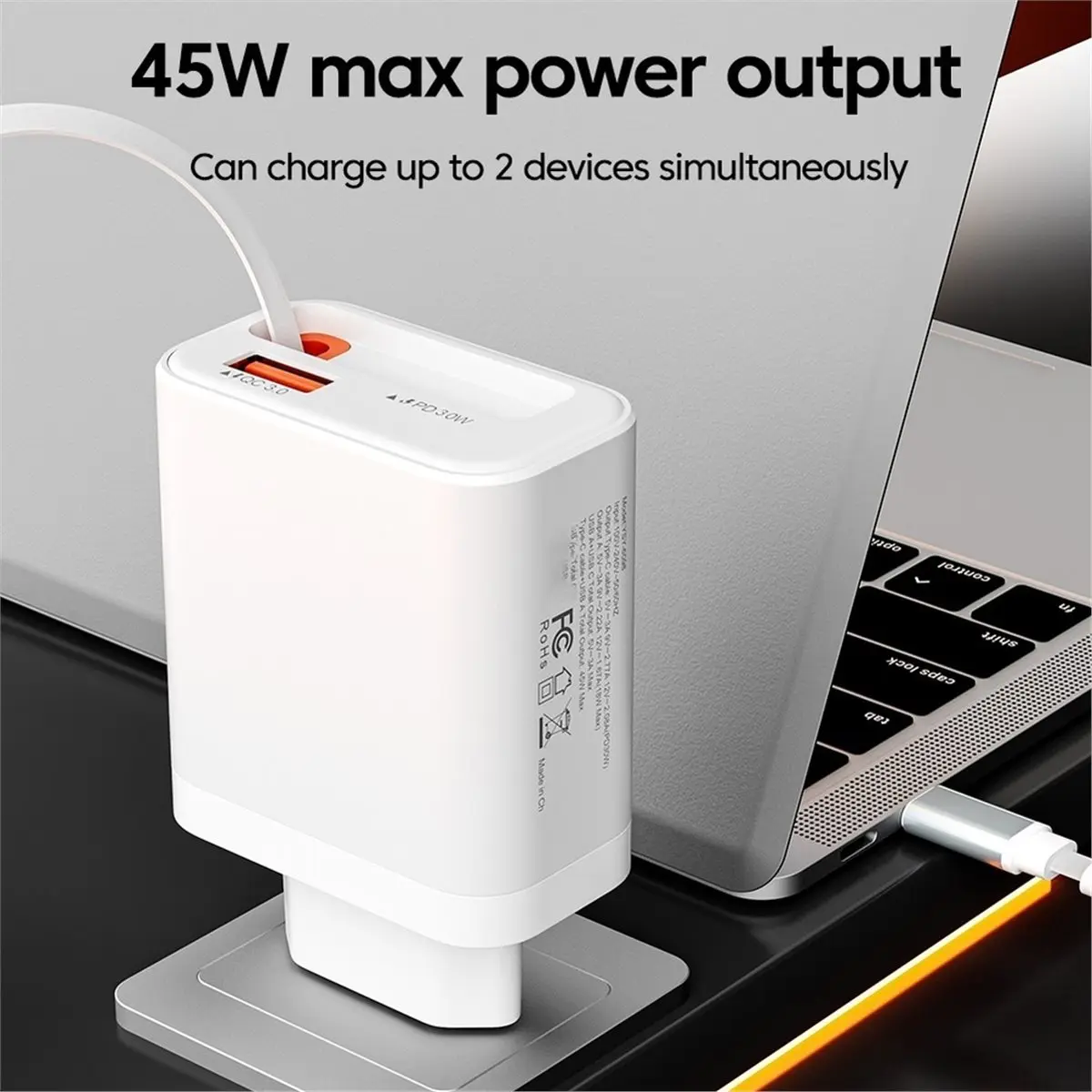 update. Phone Charger with Retractable USB C Cable PD30W for IPhone 17 16 15 Huawei Xiaomi Fast Charger USB Charger EU Plug