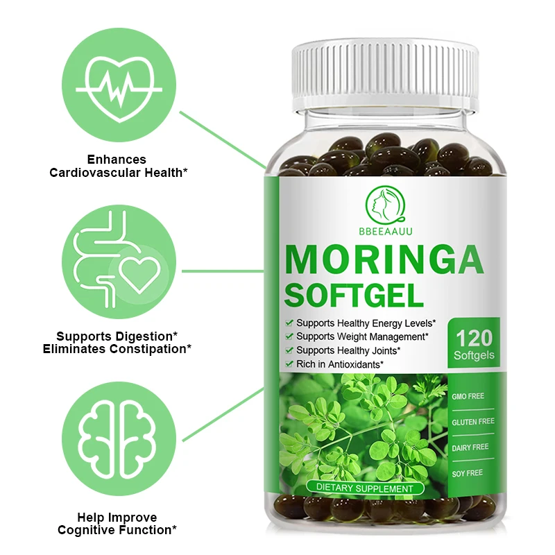 Moringa Oil Capsule Promotes Metabolism Support Weight Loss Repairs Damaged Cells Alleviates Inflammation Cardiovascular Health