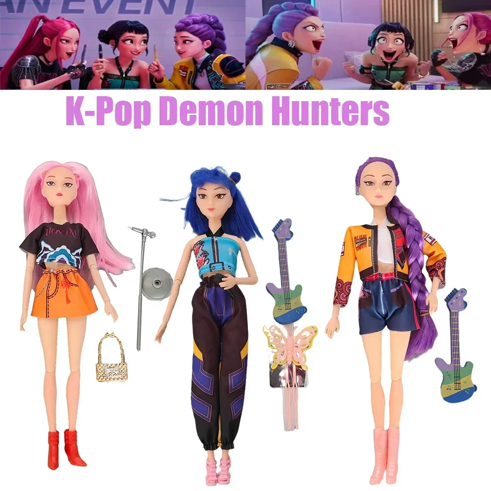 NEW  Anime KPop Demon Hunters Doll Vinyl Toy Rumi Mira zoi Character vinyl Birthday Gift Fan Gifts Hot Seling Action Figure
