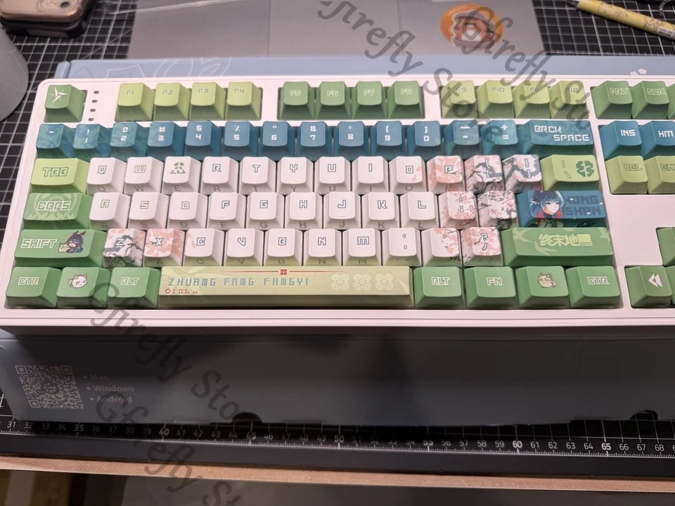 Arknights: Endfield Zhuang Fangyi Cosplay Game Theme Keycaps KBC Kforce Computer Mechanical Keyboard Ornaments Figurine Mascot