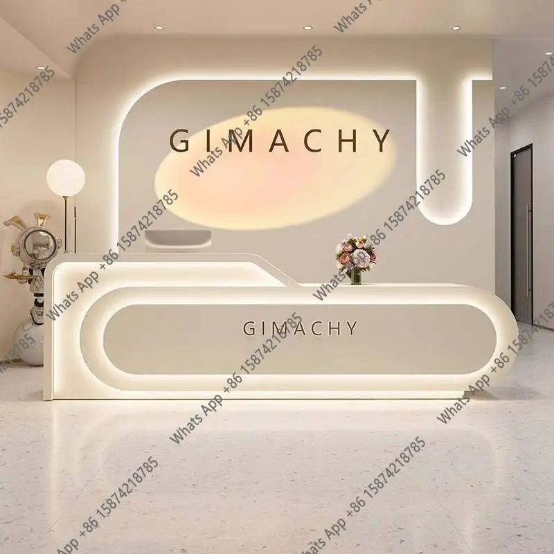 

Стойки ресепшн для клиник и салонов с большим дисплеем, с логотипом, с ящиками, для офиса и бизнеса, офисная мебель