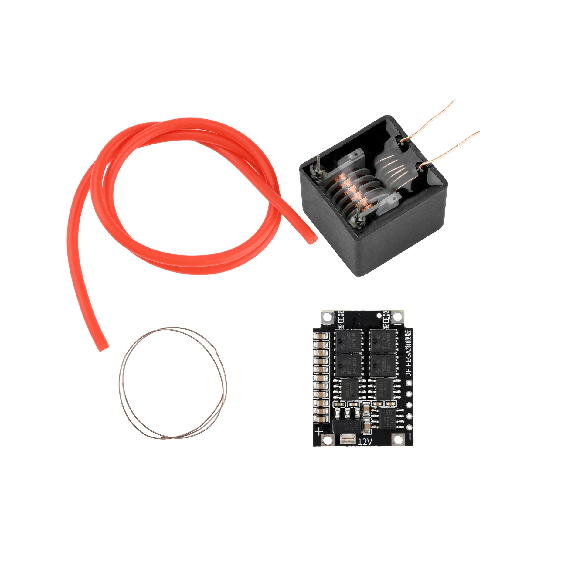 Módulo de bobina de ignição de arco de faísca, dc 4-12v para ac 20kv, módulo de alta tensão, placa de driver, transformador, isqueiro