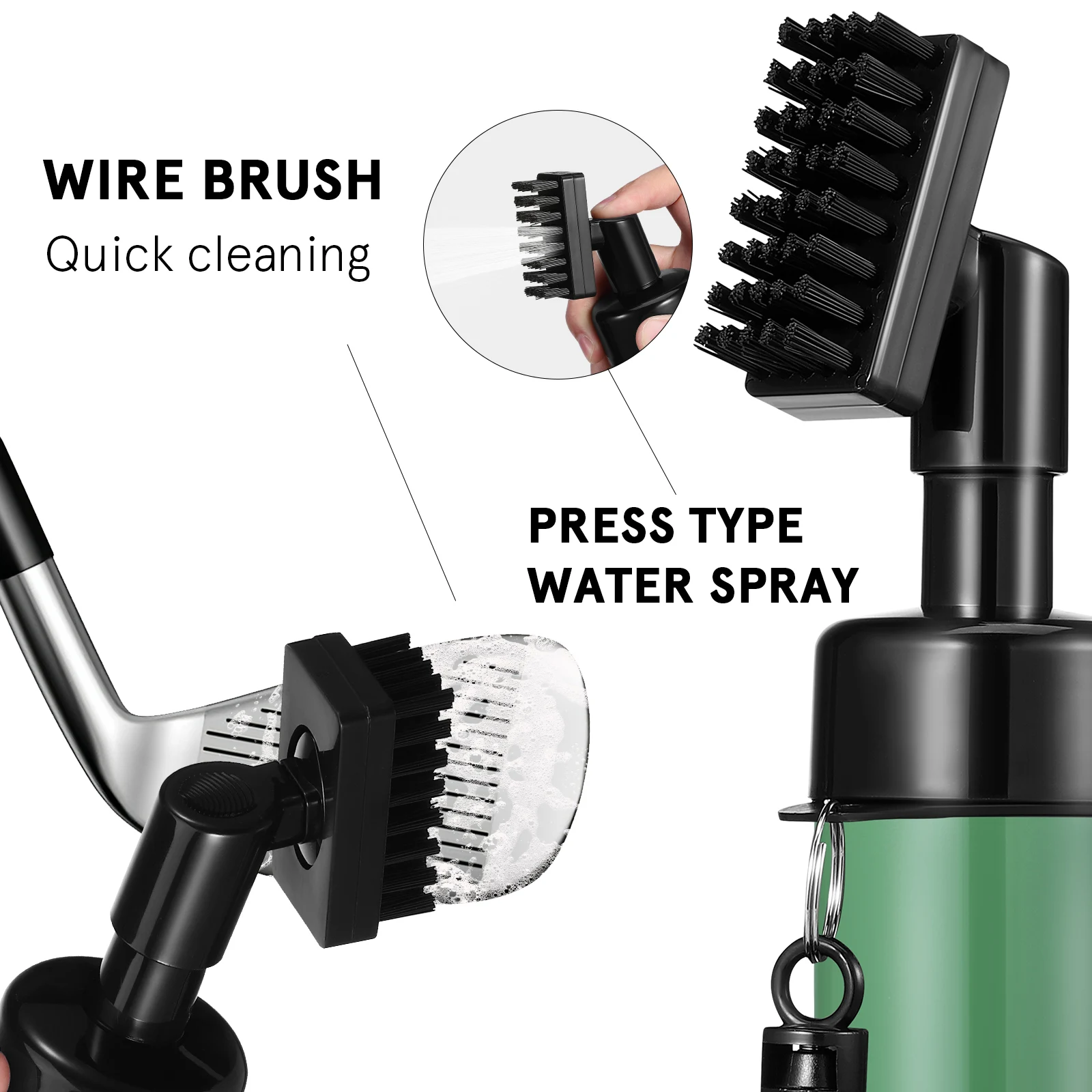 

1 set 1 Set Golf Club Cleaner Brush Squeeze Bottle Portable Refillable Sprayer Golf Accessories Groove Cleaning Tool Club Washer