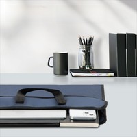 Professional Oxford Cloth Laptop Bag Briefcase Style Multi-Pocket File Bag Solid Color Meeting Bag Business