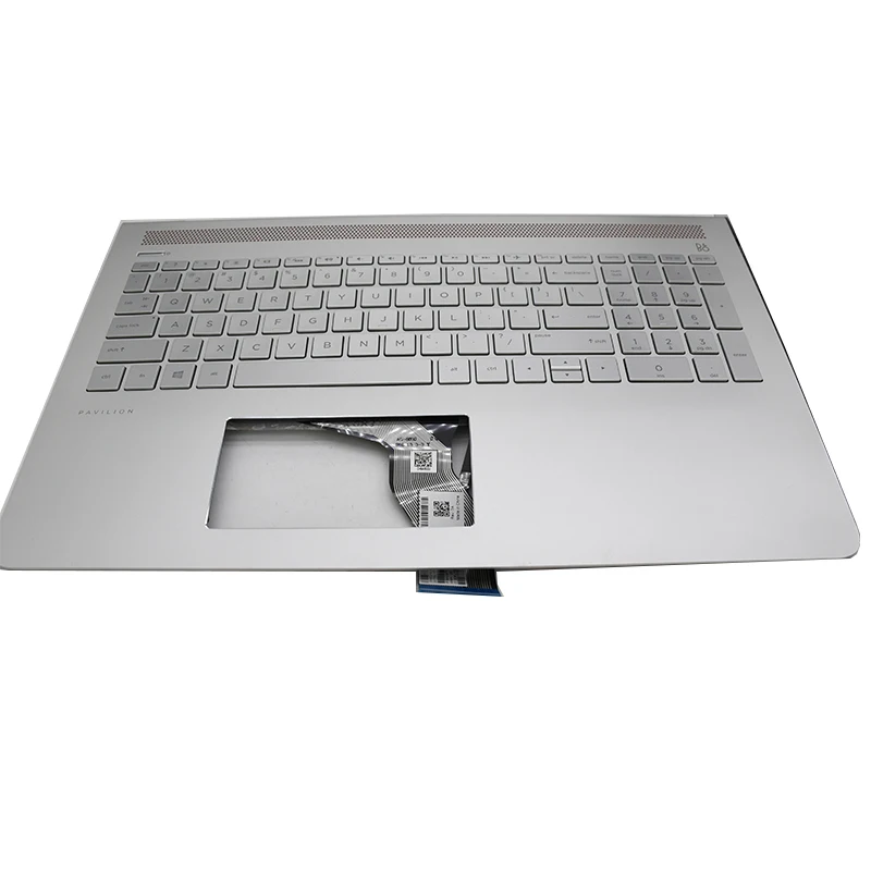 

Silver Used Palmrest Top Case US Backlight Keyboard For HP 15-CD Series