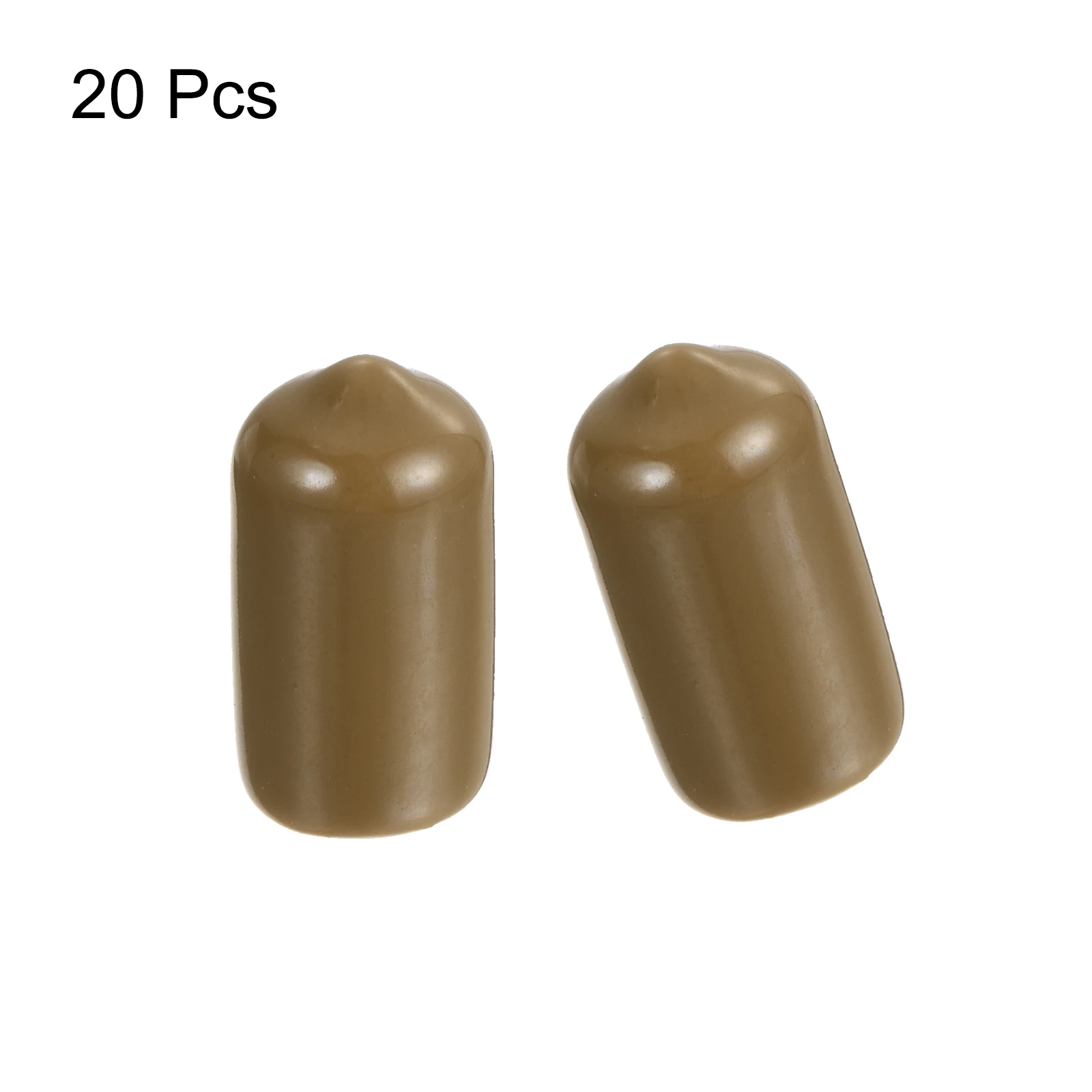 20pcs Rubber End Caps 1.5-33mm ID Vinyl PVC Round Tube Bolt Cap Cover Screw Thread Protectors Light Brown