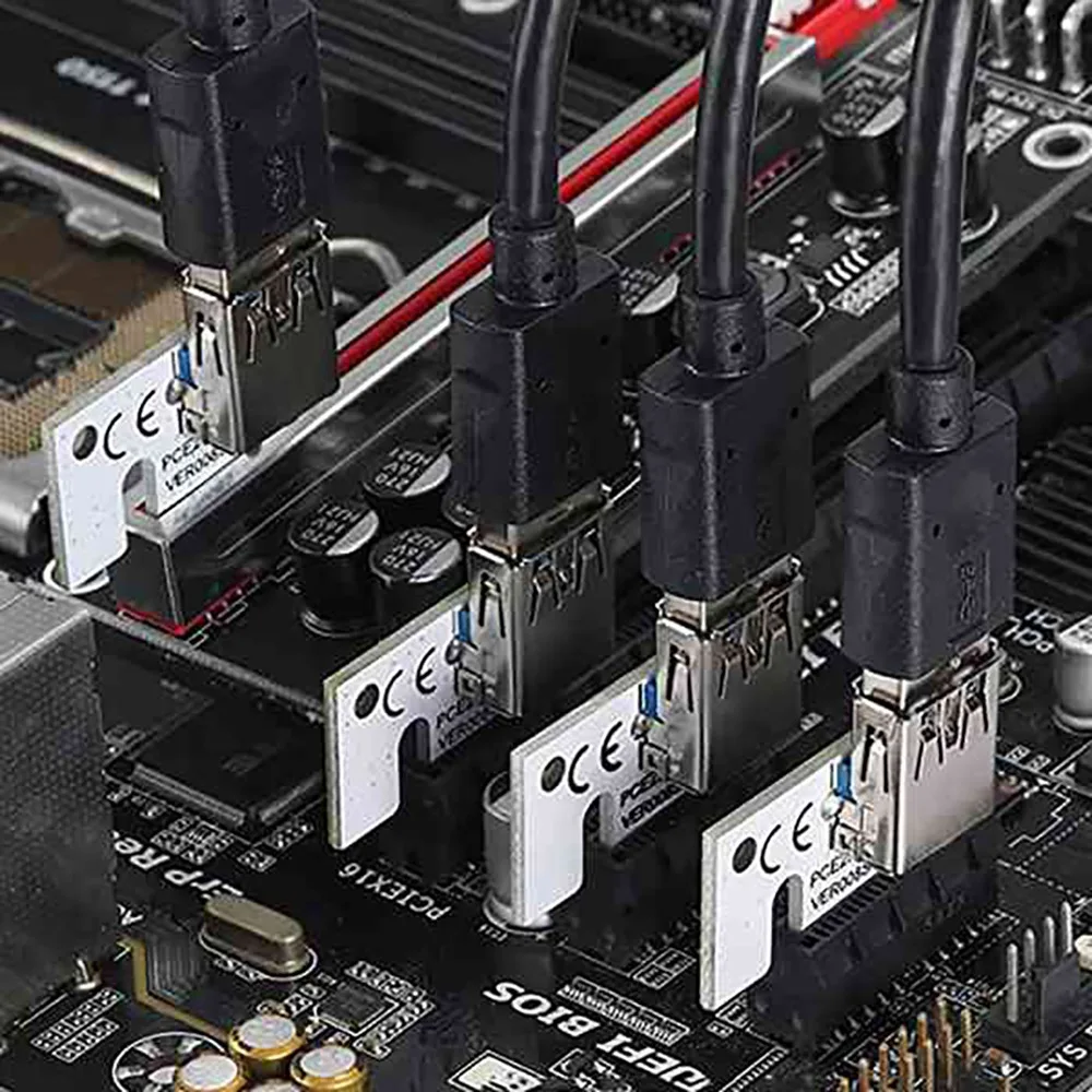 A14E-VER011 PRO Riser Card PCI-E 1X до 16X USB3.0 6-контактный графический удлинительный кабель с 10 твердыми конденсаторами B250 B75 BTC