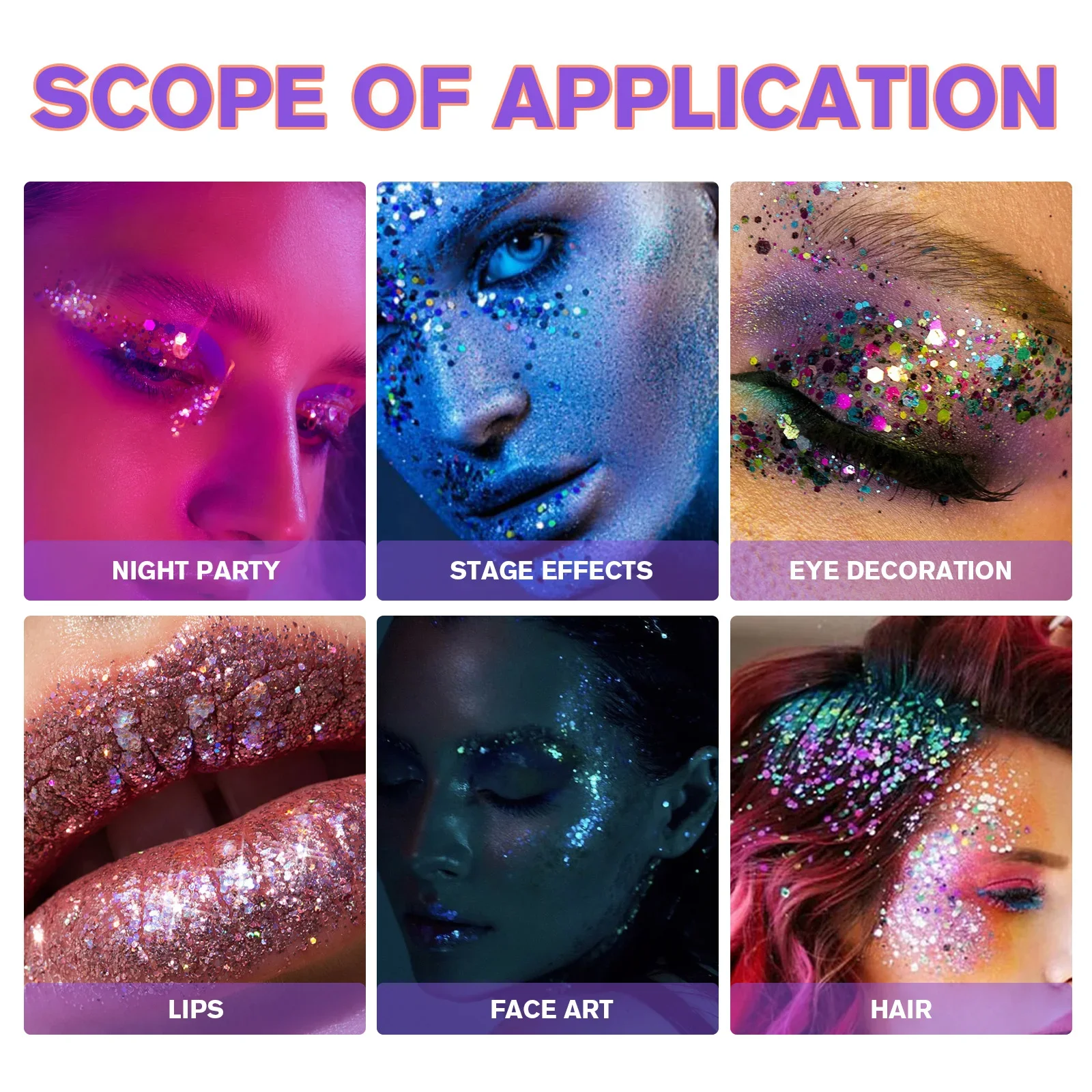 Mehrzweck-Sparkle-Creme 30 g – BIO-Dimot sprudelndes Schimmergel für Nägel, Augen, Haare, Wangen. Unverzichtbares Party- und Bühnenmake-up.