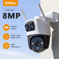 IMOU Cruiser Dual 8MP Dual Lens WiFi Camera Wifi 6 Zoom AI Human Vehicle Detection Smart Color Surveillance Outdoor Camera