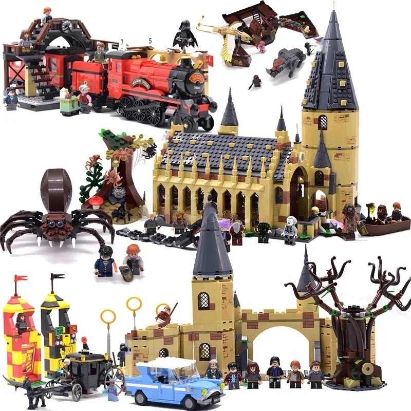 25 Types Anime Book Train Building Block Magical Knight Bus Forbidden Forest Brick Toys for Kids Children Christmas Gifts