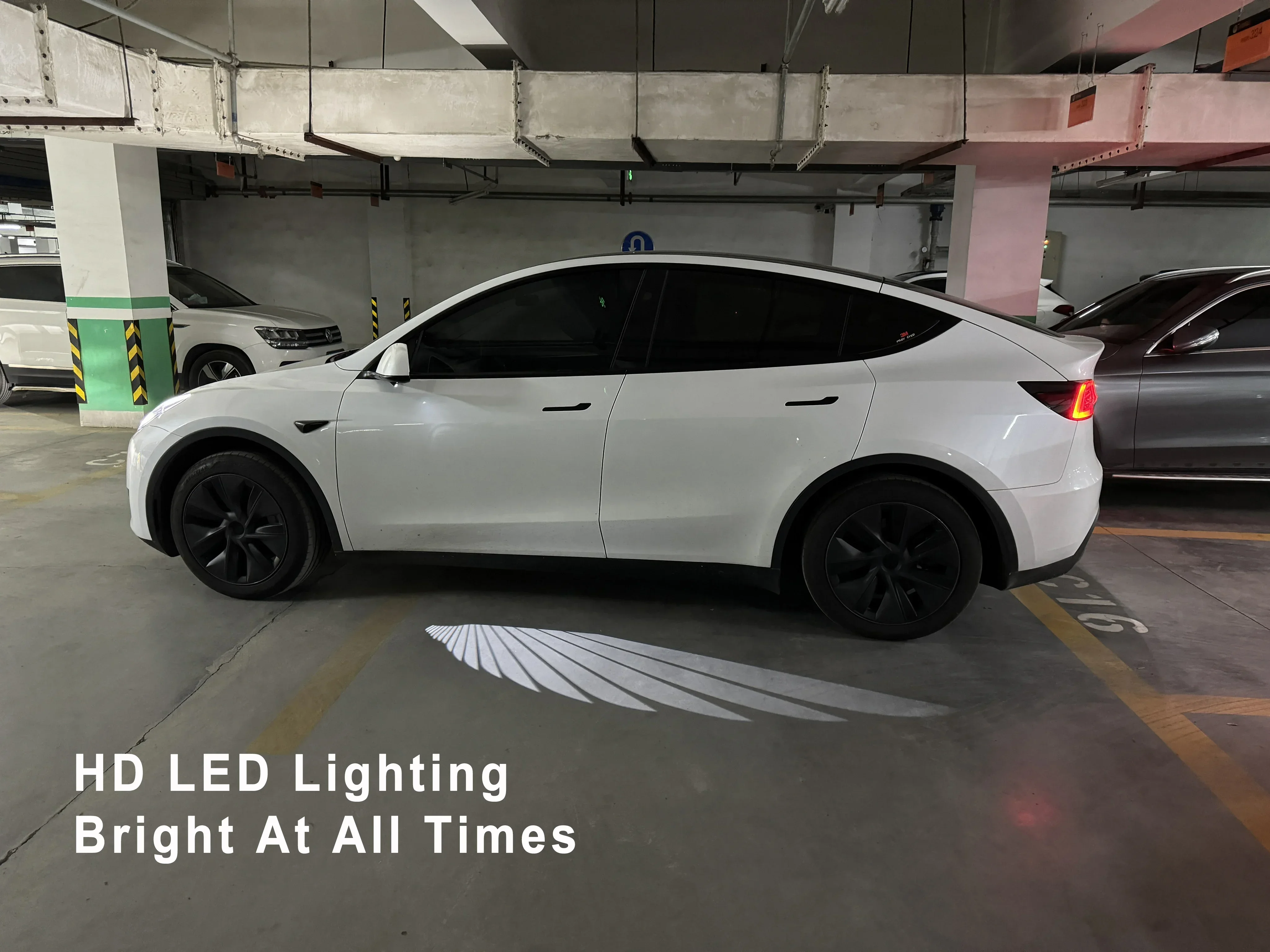

New Angel Wing Welcome Lights for Tesla Model Y 2021-2024 Model 3 Highland 2021-2025 Car Side Mirror Projection Ambient Lights