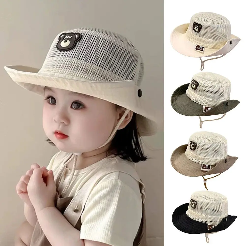 

Fashion Mesh Baby Sun Hat Adjustable Foldable Fisherman Cap Lightweight Sunscreen Hat Summer