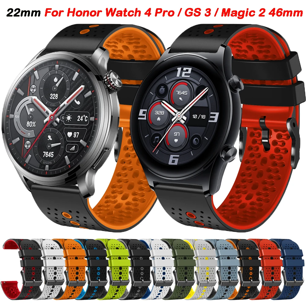 Dla Honor Watch 4 Pro Pasek 22 mm Silikonowa bransoletka Dla Honor GS 3 / Pro / Magic 2 46 mm Smartwatch Wymiana paska Correa