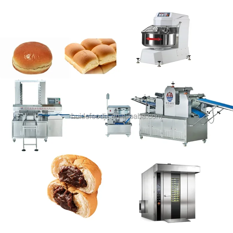 Commercial Hamburger Burger Bun Making Machine Automatic Burger Buns Production Line