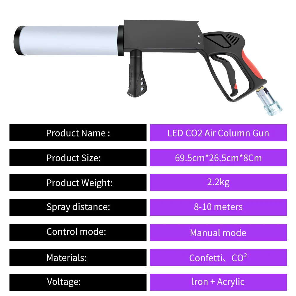 Imagem -06 - Rgb Led Handheld Fog Machine Ventilador de Co2 Cryo Cannon Machine Jet Bar Club Bar Equipamento de Efeitos de Fumaça dj Máquina de Canhão de Nevoeiro