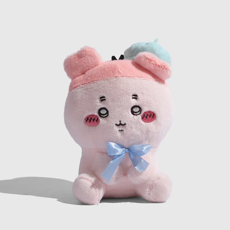 18cm Kawaii Chiikawa Hachiware Usagi Cute, Beret series plush backpack pendant keychain doll toys children's birthday gift