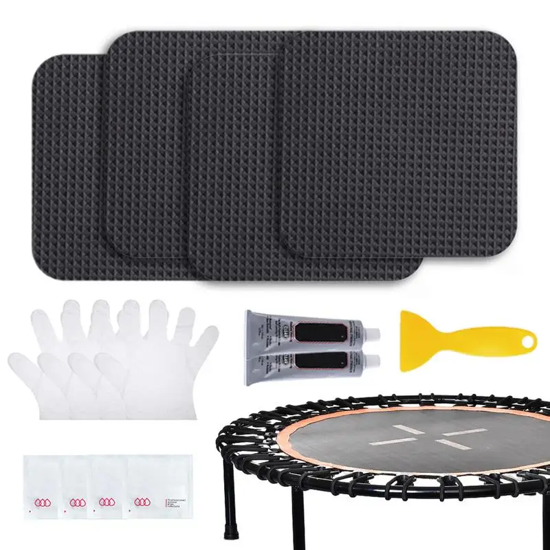 Trampoline Repair Kit Large Square Fixing Kit On Puncture Patches 5 X 5 Inches Square On Patches Repair Trampoline Mat Tear In A