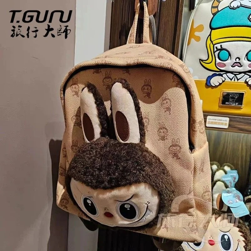 New Hot Labubus Monster Plush Doll Backpack Cute Large Capacity Doll Schoolbag Outdoor Travel Bag Cartoon Kid Bags Children Gift