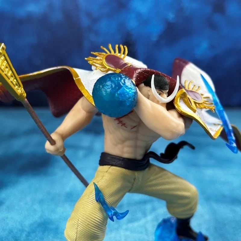 Bandai One Piece 11cm LX blanco barbudo One Piece batalla Pose estatua escena modelo Anime personaje caja conjunto hecho a mano