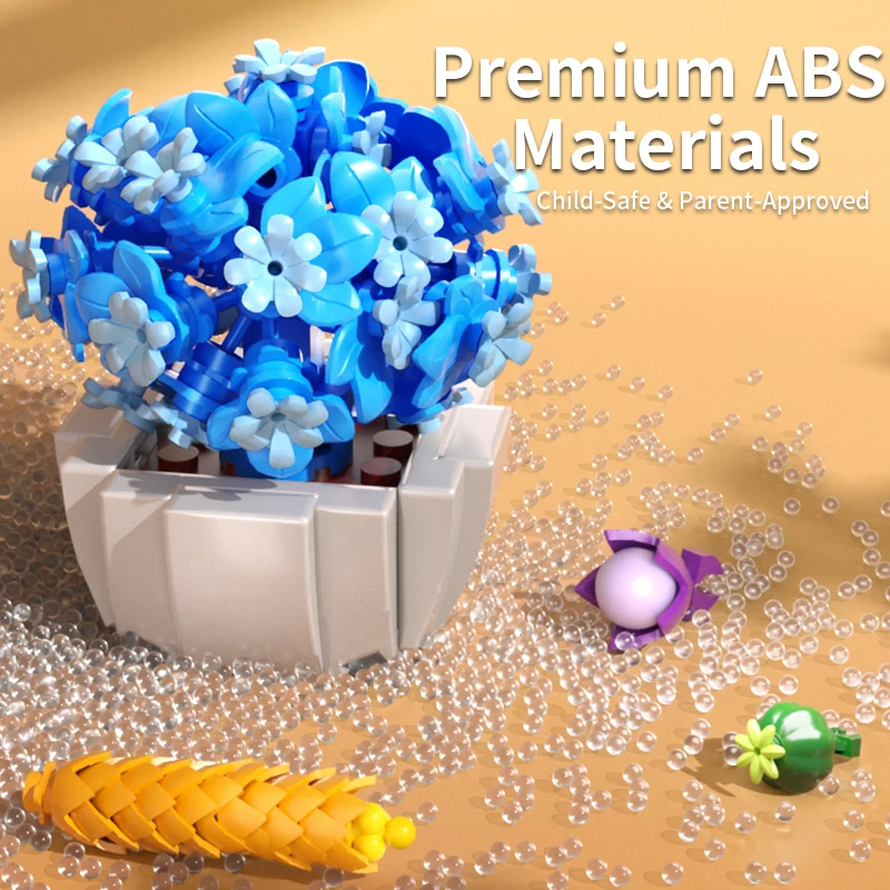 KAVO blocs de construction en pot plante succulente bricolage jardins d'arbres blocs de construction romantiques modèle briques enfant ensembles Kits jouet fille