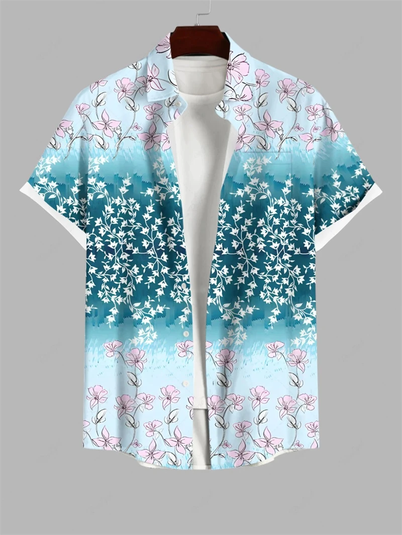 

Fashion Coconut Tree Graphic Hawaiian Shirts Summer Casual Holiday Vacation 3D Printed Shirt Loose Breathable Mens Clothing
