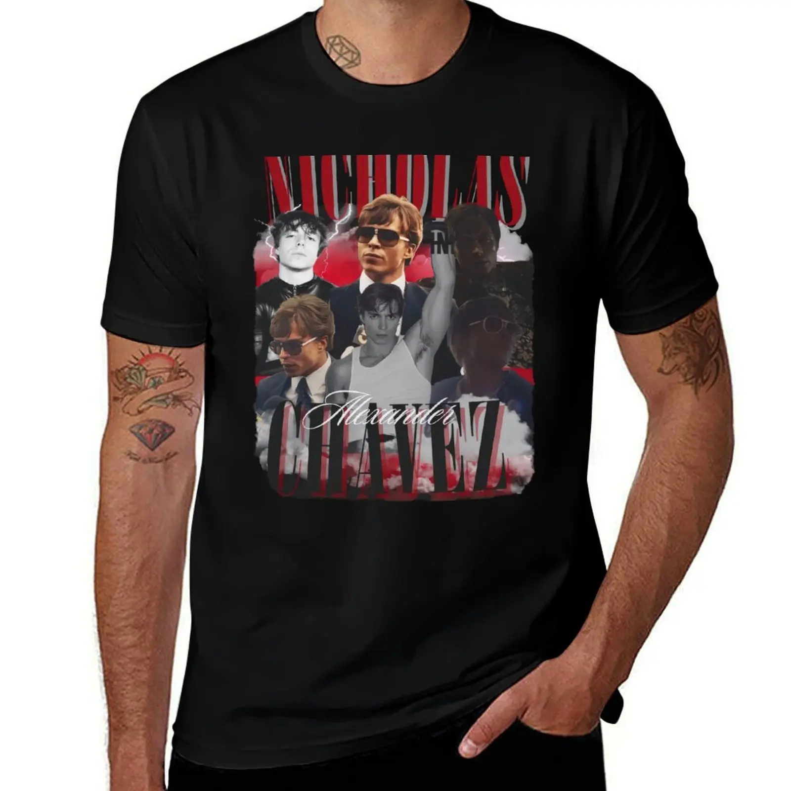 

Nicholas Alexander Chavez Retro T-Shirt Simple Line Art Print Tee