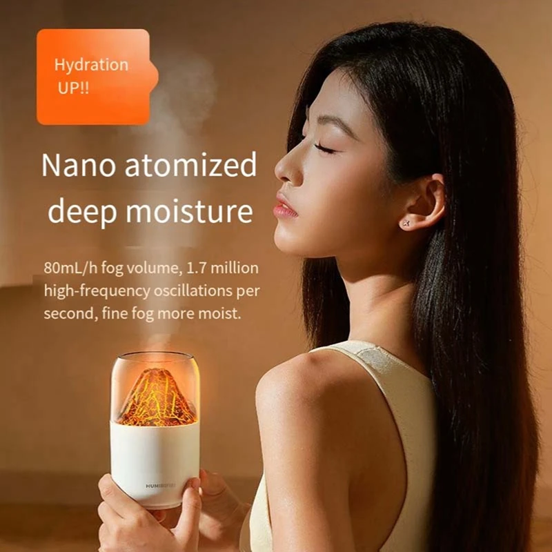 Luftbe feuchter kühle Flammen lampe Mini Silent Desktop Umgebungs lampe Luftbe feuchter Aroma therapie Maschine