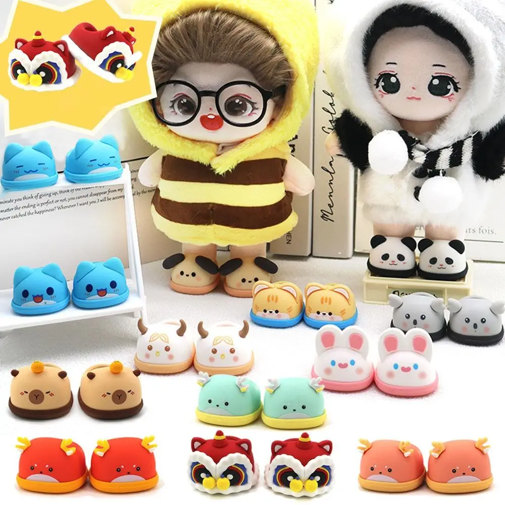 

1Pair 20cm Cotton Doll Shoes Soft Rubber Shoes Cute Animal Patterned Shoes Doll Accessories Children Toys Gifts