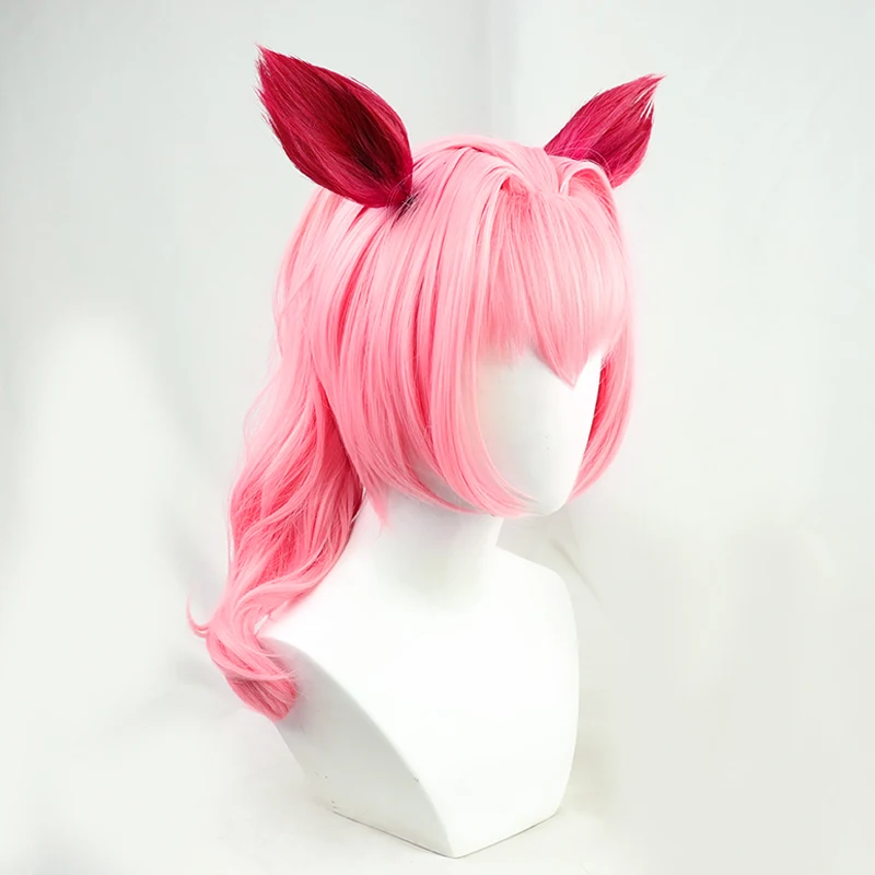Peruka Cosplay Anime Umamusume Pretty Derby Haru Urara Różowe Włosy Uszy i Ogon Kobiety Dziewczyny Karnawał Halloween Impreza Rekwizyty do Odgrywania Ról