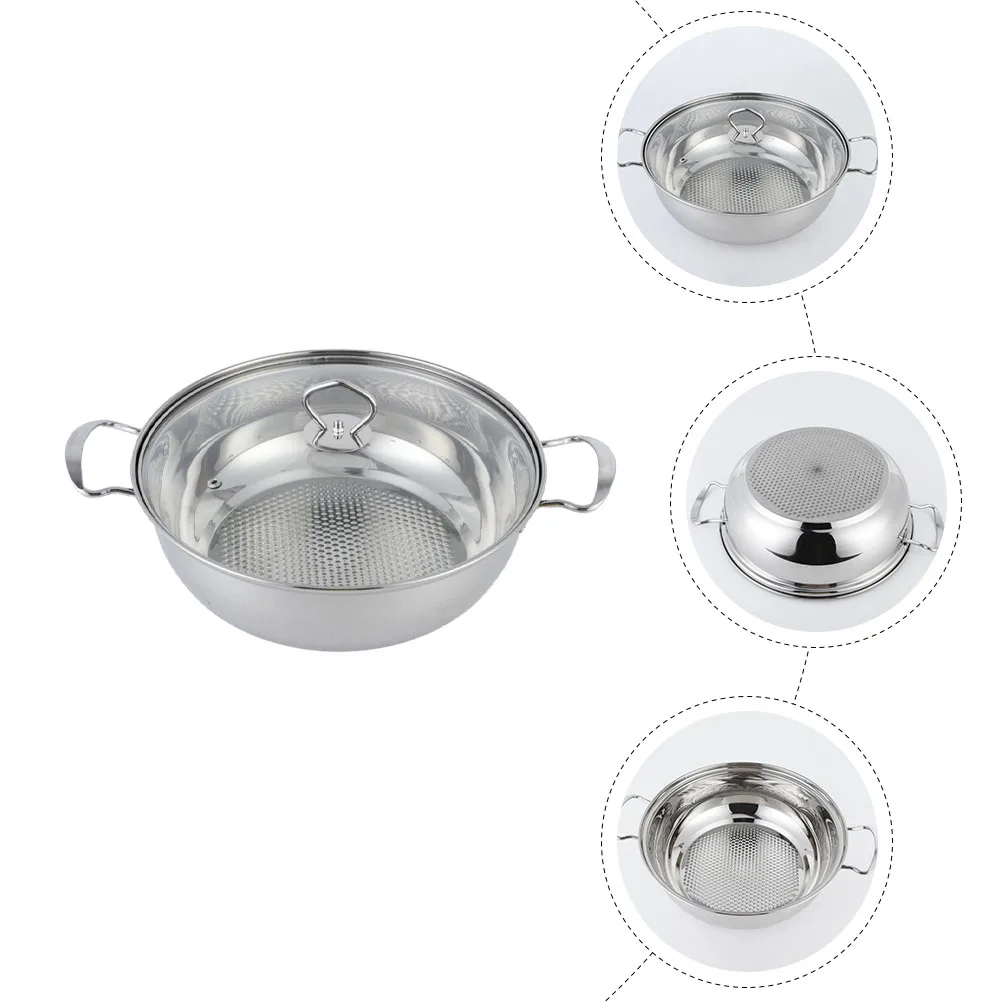 

1pc Stainless Steel Hot Pot Large Capacity Pot Induction Cooker Soup Stockpot Non Stick For Family Gathering Easy Clean