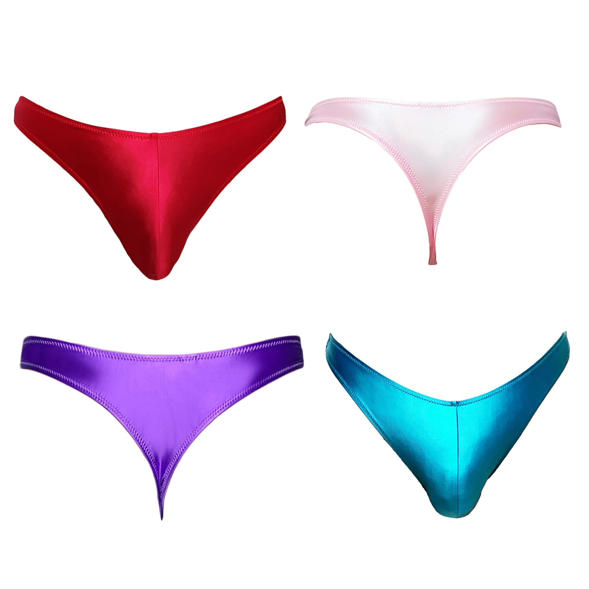 XClocKNYoung larger waist Men THONGS satin glossy oversized t-pants sexy solid bikini high score sexy men glossy underwear