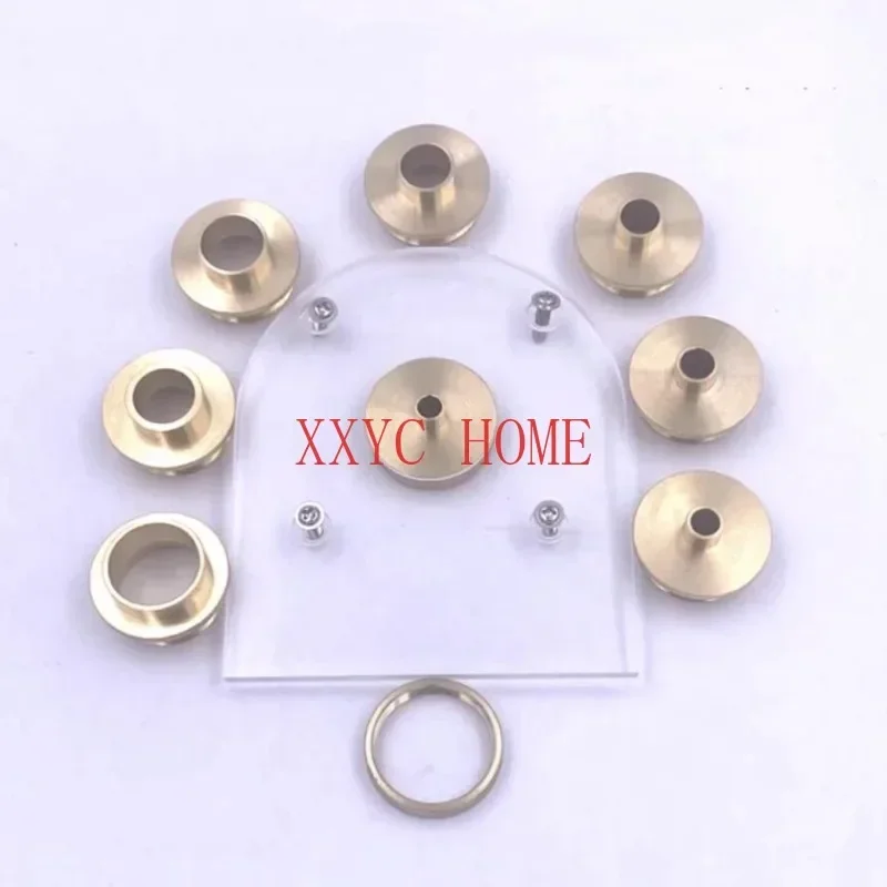 Set of Round Base Plate + 10PCS Brass Router Template Guide Bushings With Drilled Holes For DEWALT DCW600B