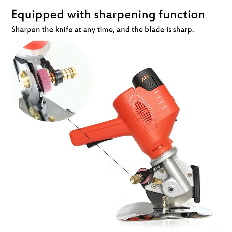 Cordless Electric Scissors 12V Lithium Battery Clothes Sewing Round Shear Fabric Leather Cutting Tool Cloth Cutter