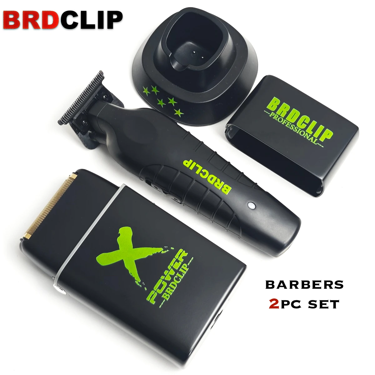 

BRDCLIP Black High Power Professional Barber 2PC Set 8200rpm Shaver Sculpting Salon Hair Trimmer BL1T Clipper Finish Machine