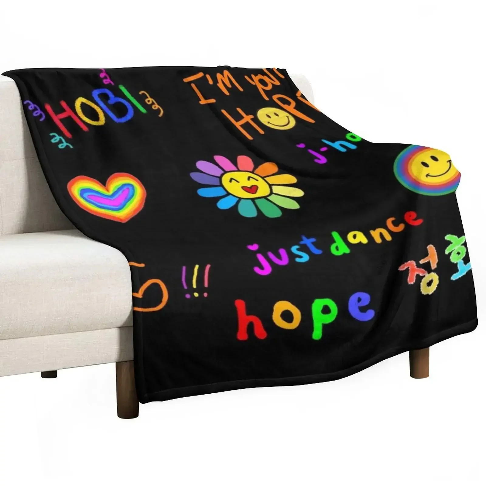 jhope rainbow Throw Blanket Weighted warm for winter for winter Extra Large Throw Blankets