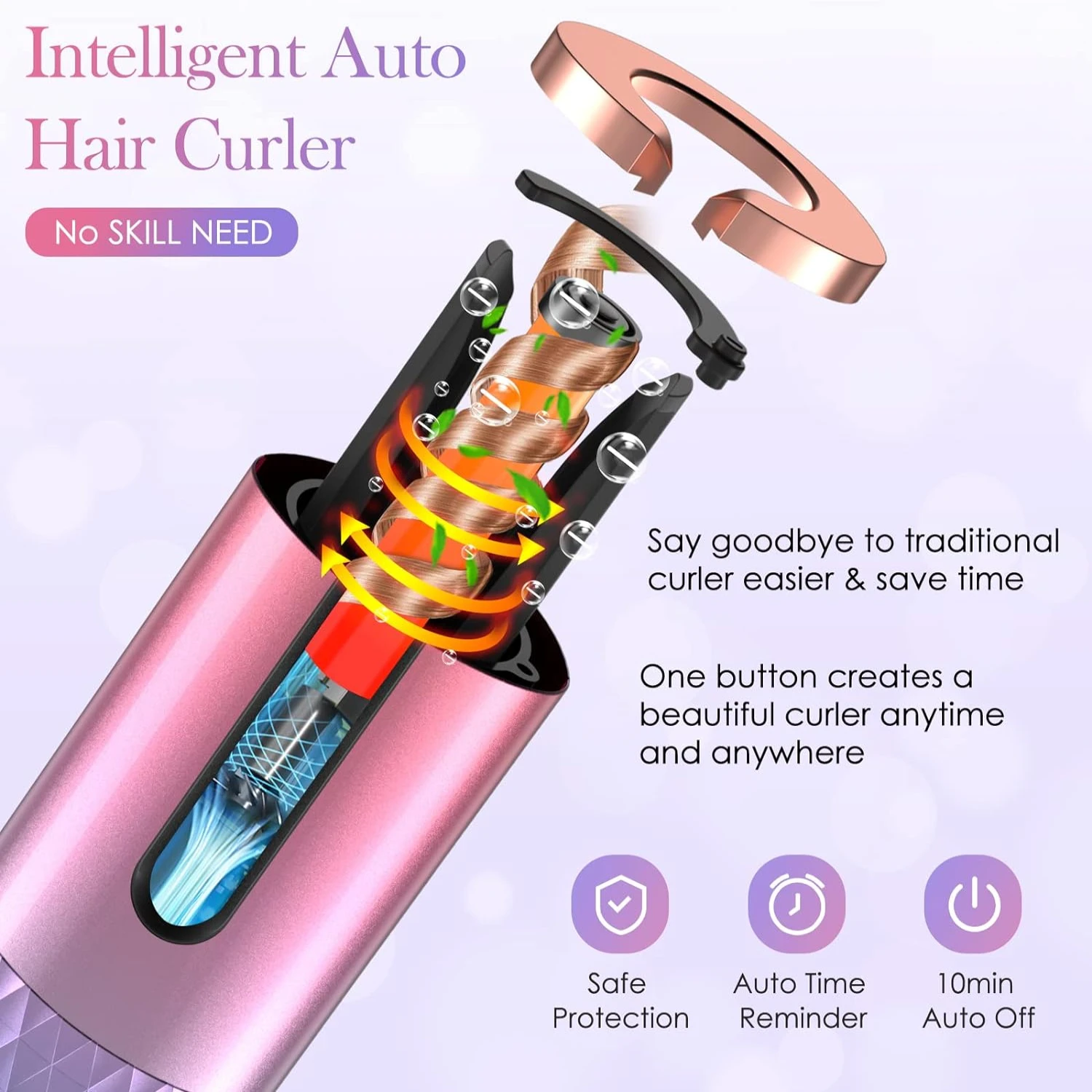 Enhanced User-Friendly Rechargeable Automatic Hair Curler with Safe Ceramic Wand - Ultimate Styling Comfort for Peace of Mind! 6