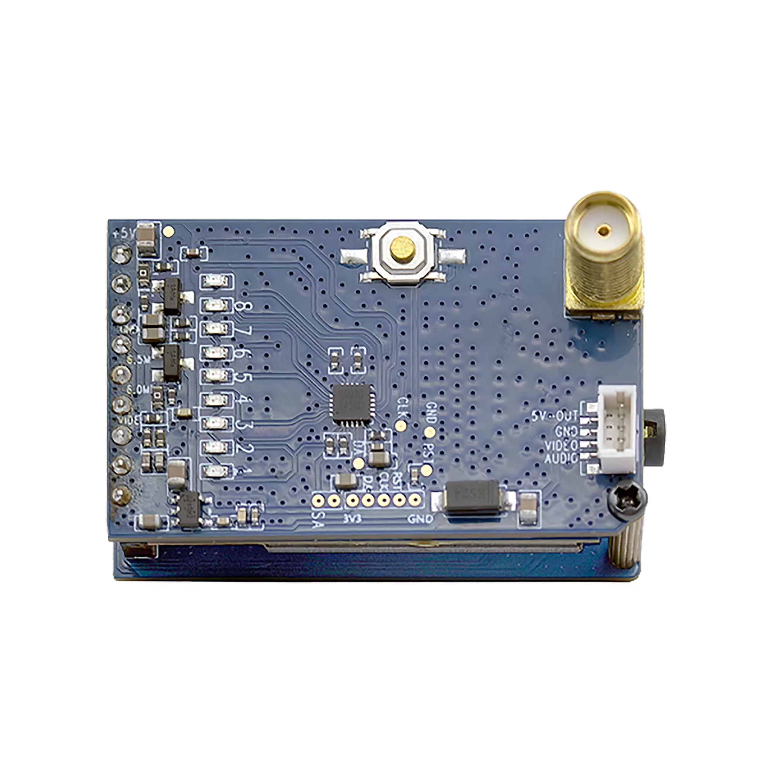 

1.2G/1.3G VRX 9CH FPV Video Receiver Voice Function Connected with Any Analog Signal Display For Fatshark Skyzone FPV Goggles