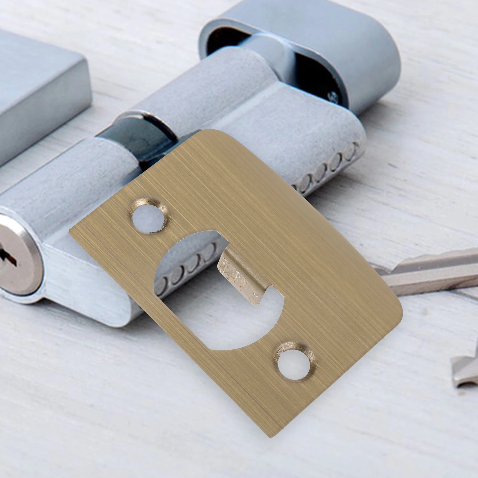 

4 pcs Lock Guide Piece Strike Plate For Door D Type Copper Door Strike Plate for Home House Metal Accessories