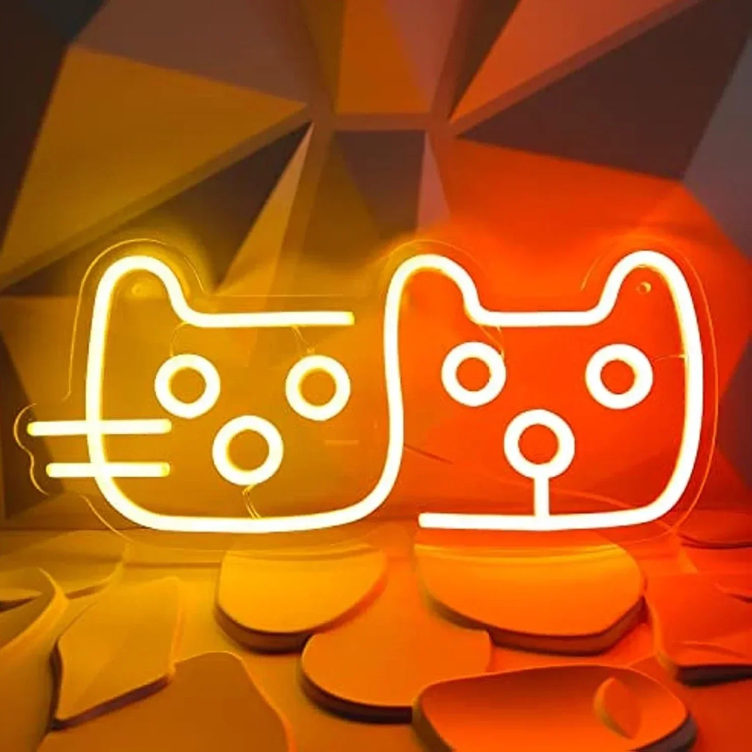 고양이와 개 네온 사인 LED 네온 조명 벽 장식 어린이 방 게임방 파티 크리스마스 장식 어린이 선물 USB 전원