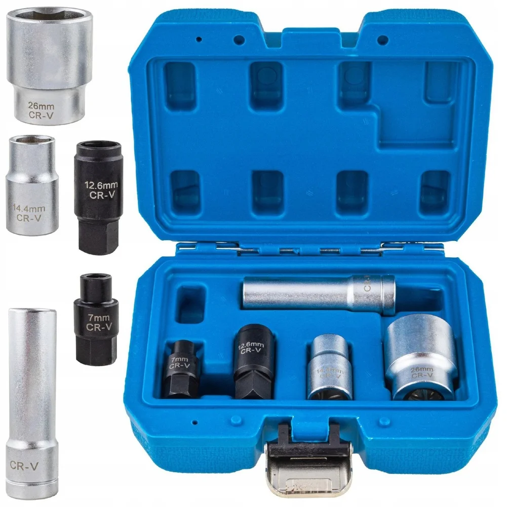 5-Piece Fuel Pump Sleeve Tools for Bosch VE and VP37 Diesel Engines Featuring Triangle Head Design and Dual Square Drive Options